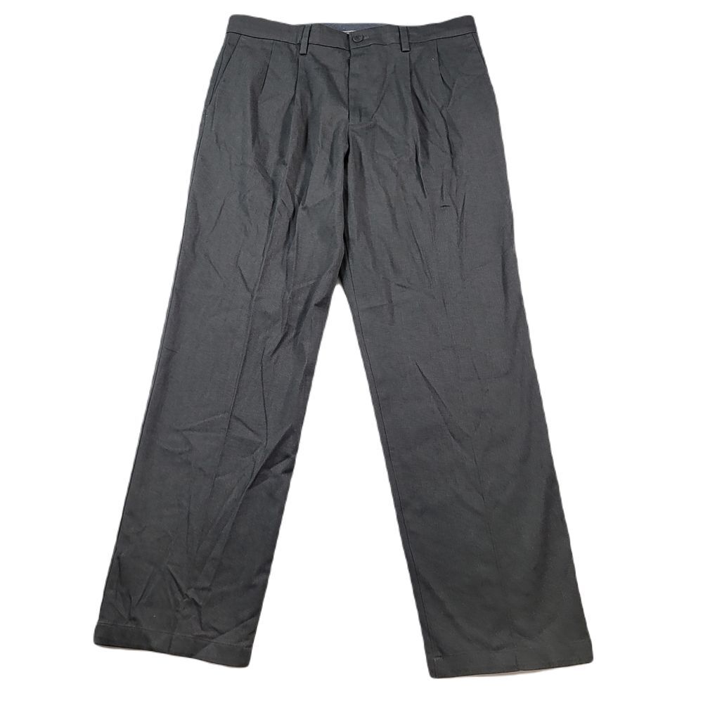 Dockers Signature Khaki Pants Mens 36x34 Charcoal Heather Lux Cotton Pleated NEW